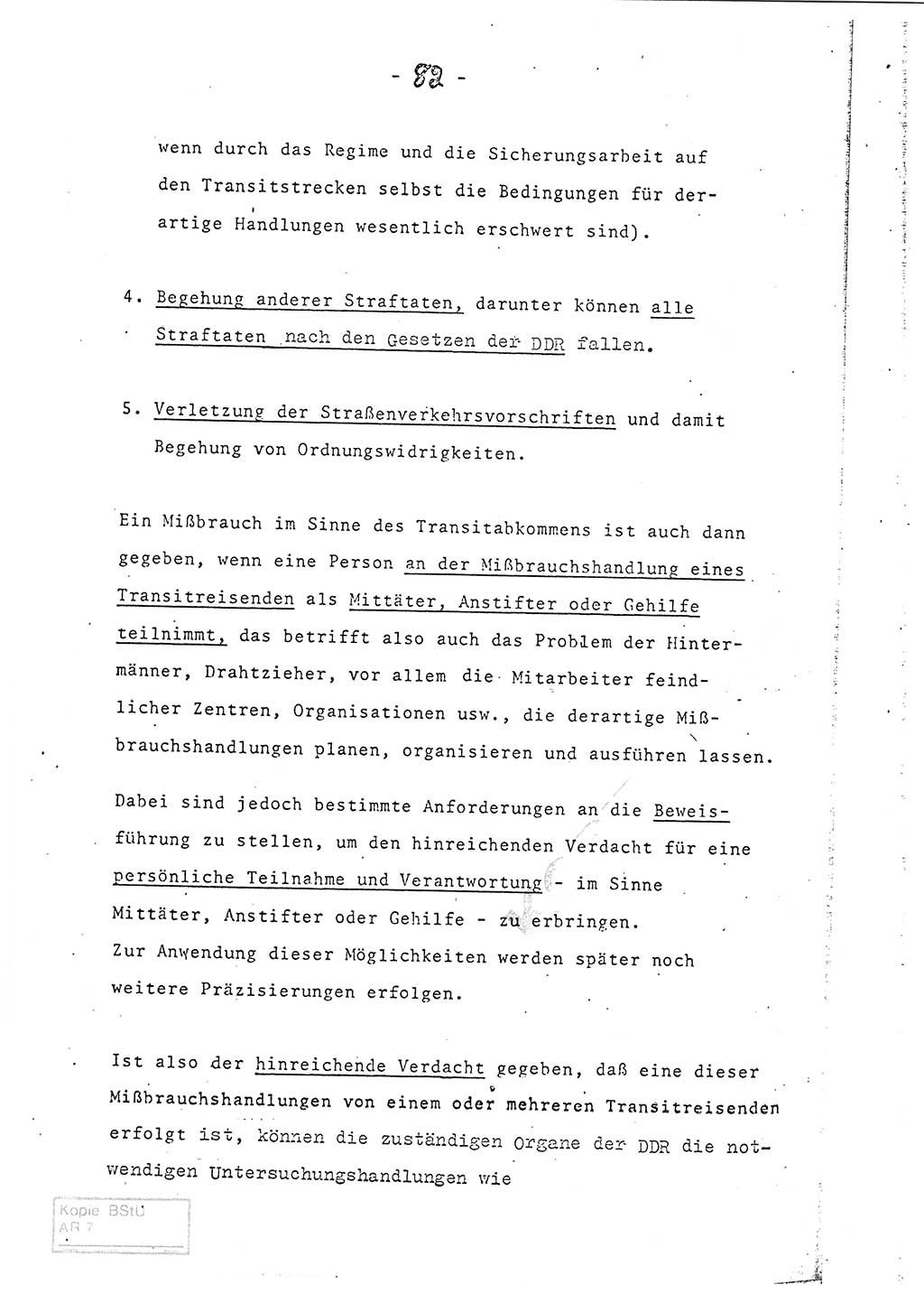 Referat (Entwurf) des Genossen Minister (Generaloberst Erich Mielke) auf der Dienstkonferenz 1972, Ministerium für Staatssicherheit (MfS) [Deutsche Demokratische Republik (DDR)], Der Minister, Geheime Verschlußsache (GVS) 008-150/72, Berlin 25.2.1972, Seite 82 (Ref. Entw. DK MfS DDR Min. GVS 008-150/72 1972, S. 82)