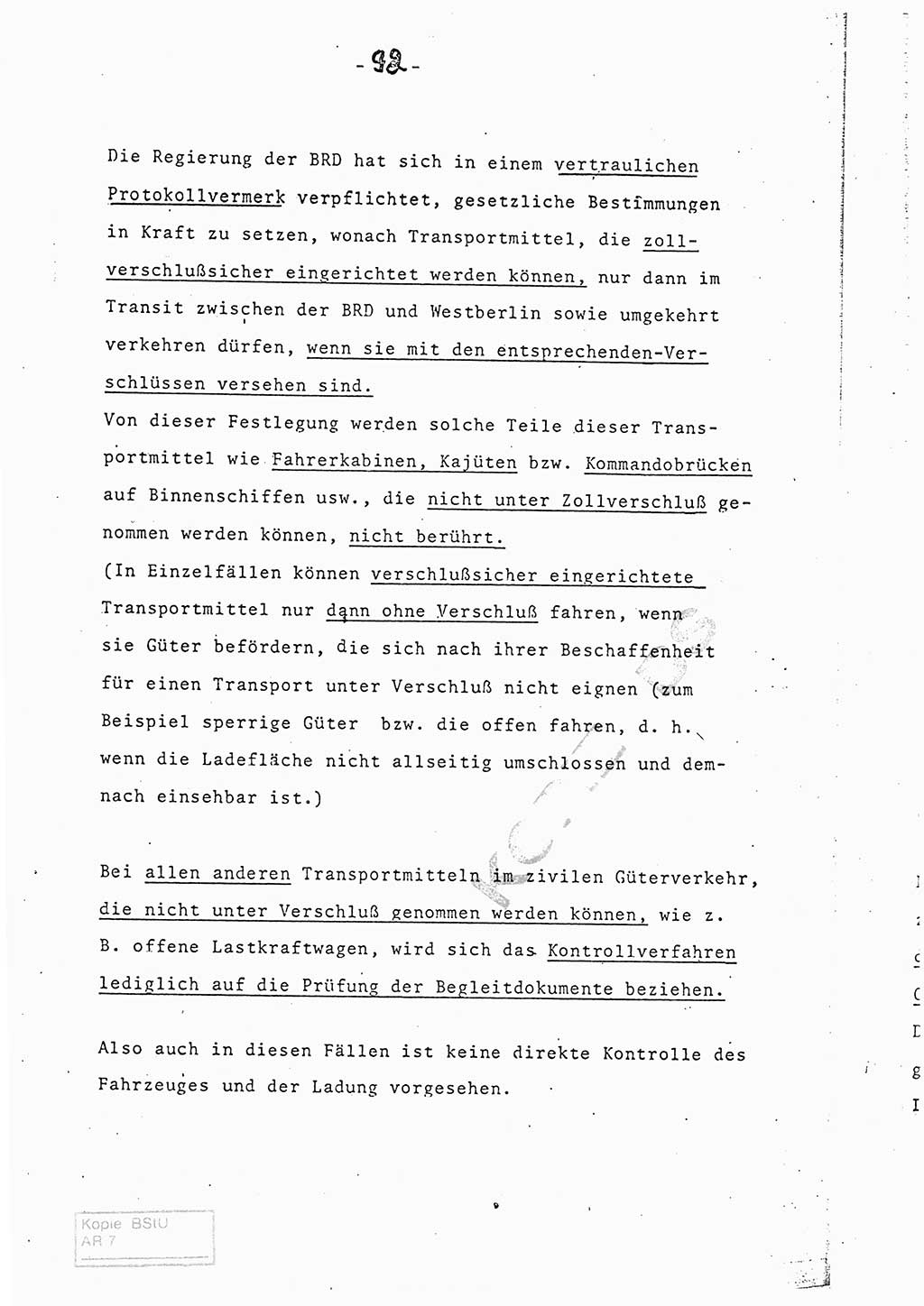 Referat (Entwurf) des Genossen Minister (Generaloberst Erich Mielke) auf der Dienstkonferenz 1972, Ministerium für Staatssicherheit (MfS) [Deutsche Demokratische Republik (DDR)], Der Minister, Geheime Verschlußsache (GVS) 008-150/72, Berlin 25.2.1972, Seite 92 (Ref. Entw. DK MfS DDR Min. GVS 008-150/72 1972, S. 92)