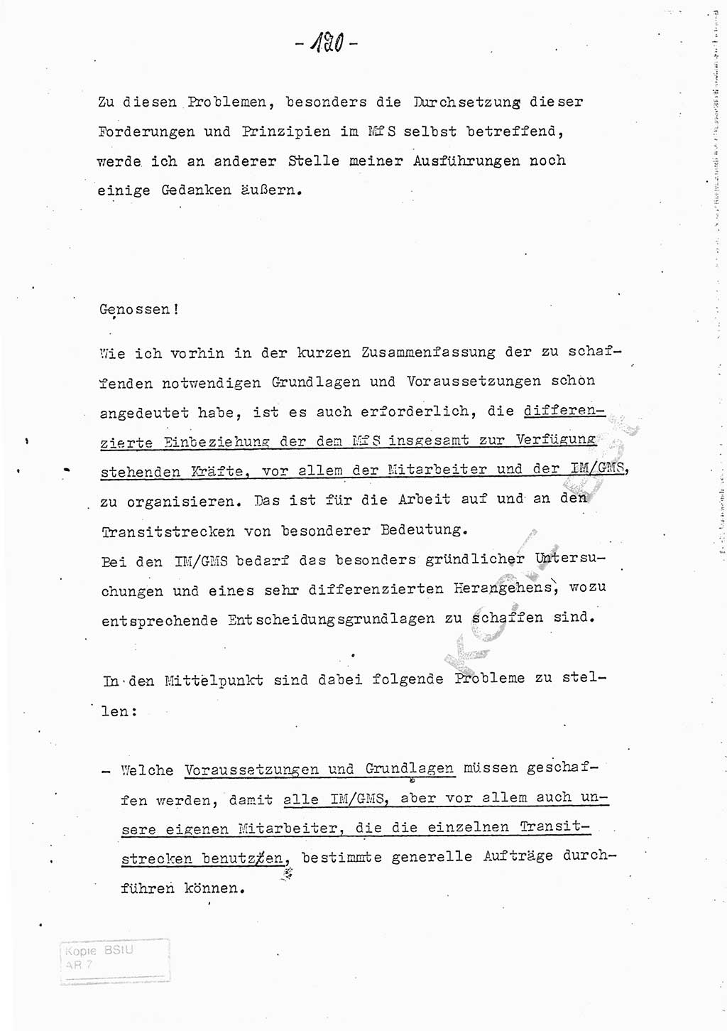 Referat (Entwurf) des Genossen Minister (Generaloberst Erich Mielke) auf der Dienstkonferenz 1972, Ministerium für Staatssicherheit (MfS) [Deutsche Demokratische Republik (DDR)], Der Minister, Geheime Verschlußsache (GVS) 008-150/72, Berlin 25.2.1972, Seite 120 (Ref. Entw. DK MfS DDR Min. GVS 008-150/72 1972, S. 120)