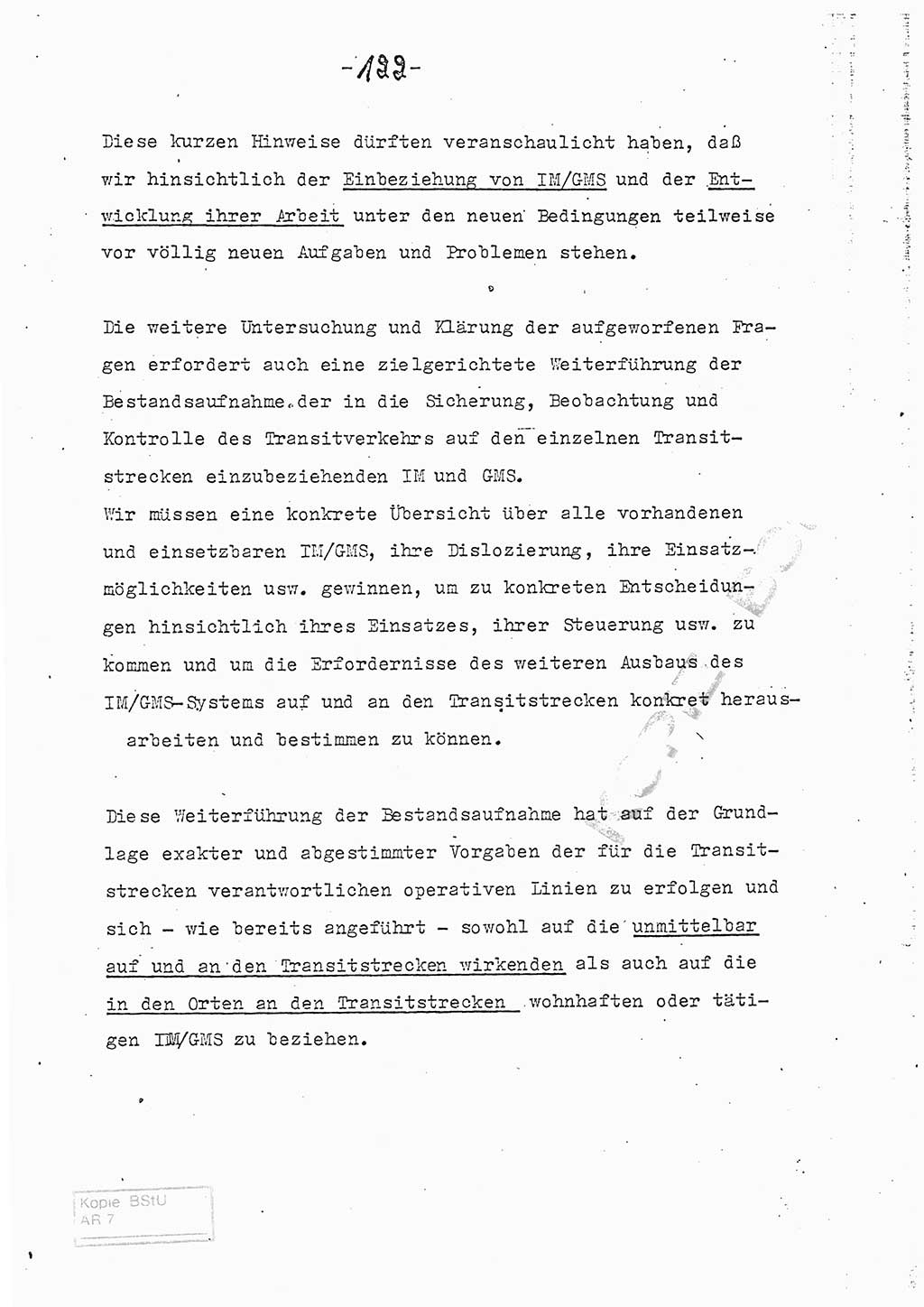 Referat (Entwurf) des Genossen Minister (Generaloberst Erich Mielke) auf der Dienstkonferenz 1972, Ministerium für Staatssicherheit (MfS) [Deutsche Demokratische Republik (DDR)], Der Minister, Geheime Verschlußsache (GVS) 008-150/72, Berlin 25.2.1972, Seite 122 (Ref. Entw. DK MfS DDR Min. GVS 008-150/72 1972, S. 122)