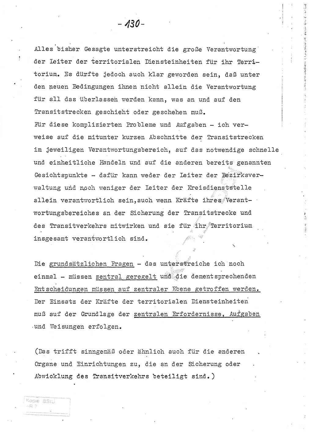 Referat (Entwurf) des Genossen Minister (Generaloberst Erich Mielke) auf der Dienstkonferenz 1972, Ministerium für Staatssicherheit (MfS) [Deutsche Demokratische Republik (DDR)], Der Minister, Geheime Verschlußsache (GVS) 008-150/72, Berlin 25.2.1972, Seite 130 (Ref. Entw. DK MfS DDR Min. GVS 008-150/72 1972, S. 130)