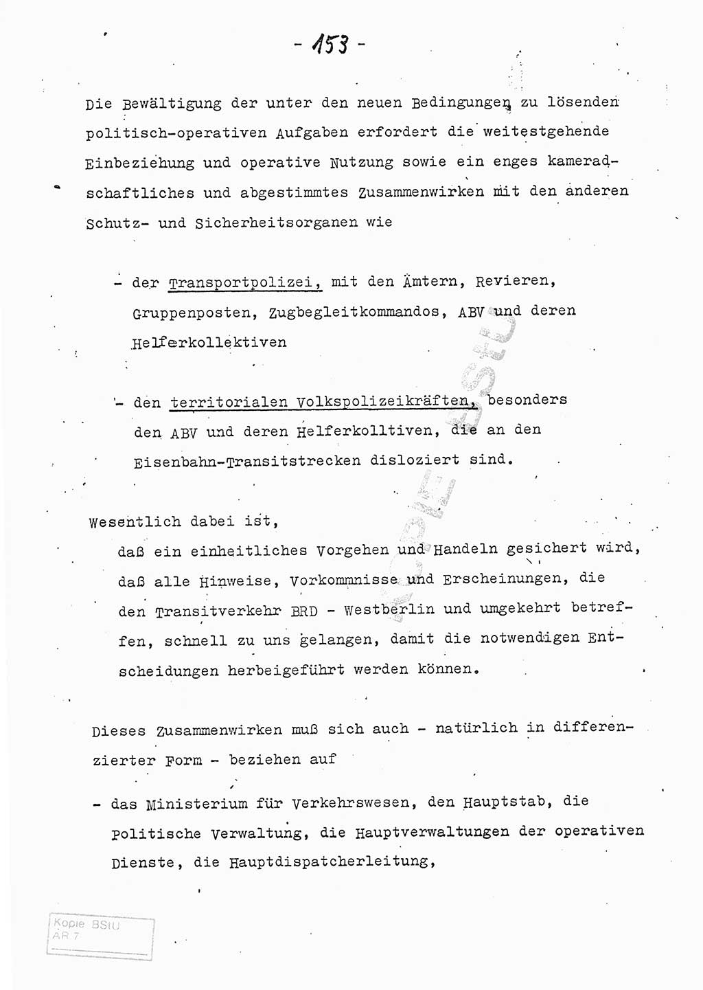 Referat (Entwurf) des Genossen Minister (Generaloberst Erich Mielke) auf der Dienstkonferenz 1972, Ministerium für Staatssicherheit (MfS) [Deutsche Demokratische Republik (DDR)], Der Minister, Geheime Verschlußsache (GVS) 008-150/72, Berlin 25.2.1972, Seite 153 (Ref. Entw. DK MfS DDR Min. GVS 008-150/72 1972, S. 153)