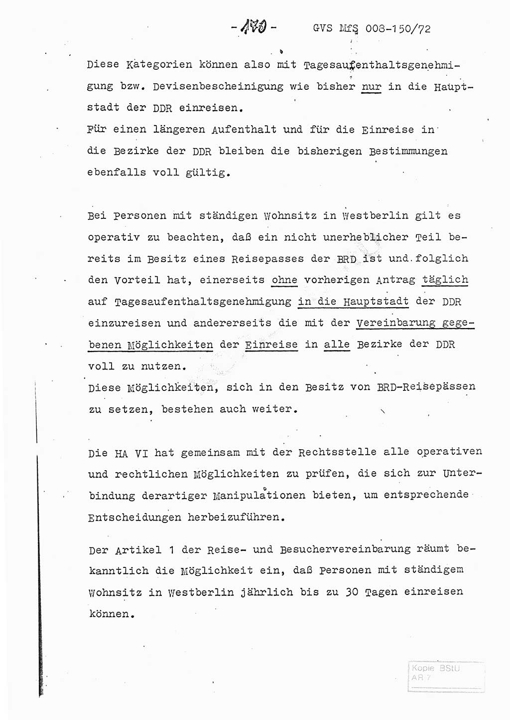Referat (Entwurf) des Genossen Minister (Generaloberst Erich Mielke) auf der Dienstkonferenz 1972, Ministerium fÃ¼r Staatssicherheit (MfS) [Deutsche Demokratische Republik (DDR)], Der Minister, Geheime VerschluÃŸsache (GVS) 008-150/72, Berlin 25.2.1972, Seite 170 (Ref. Entw. DK MfS DDR Min. GVS 008-150/72 1972, S. 170)