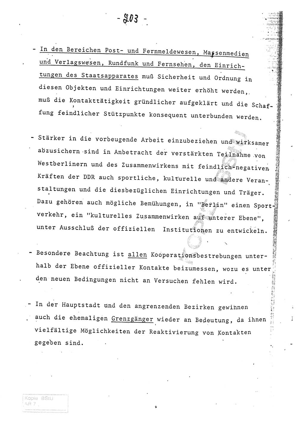 Referat (Entwurf) des Genossen Minister (Generaloberst Erich Mielke) auf der Dienstkonferenz 1972, Ministerium für Staatssicherheit (MfS) [Deutsche Demokratische Republik (DDR)], Der Minister, Geheime Verschlußsache (GVS) 008-150/72, Berlin 25.2.1972, Seite 203 (Ref. Entw. DK MfS DDR Min. GVS 008-150/72 1972, S. 203)
