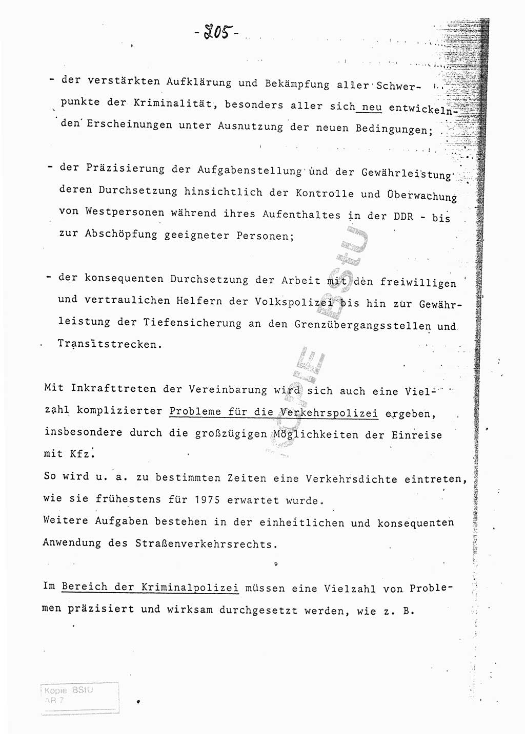 Referat (Entwurf) des Genossen Minister (Generaloberst Erich Mielke) auf der Dienstkonferenz 1972, Ministerium für Staatssicherheit (MfS) [Deutsche Demokratische Republik (DDR)], Der Minister, Geheime Verschlußsache (GVS) 008-150/72, Berlin 25.2.1972, Seite 205 (Ref. Entw. DK MfS DDR Min. GVS 008-150/72 1972, S. 205)