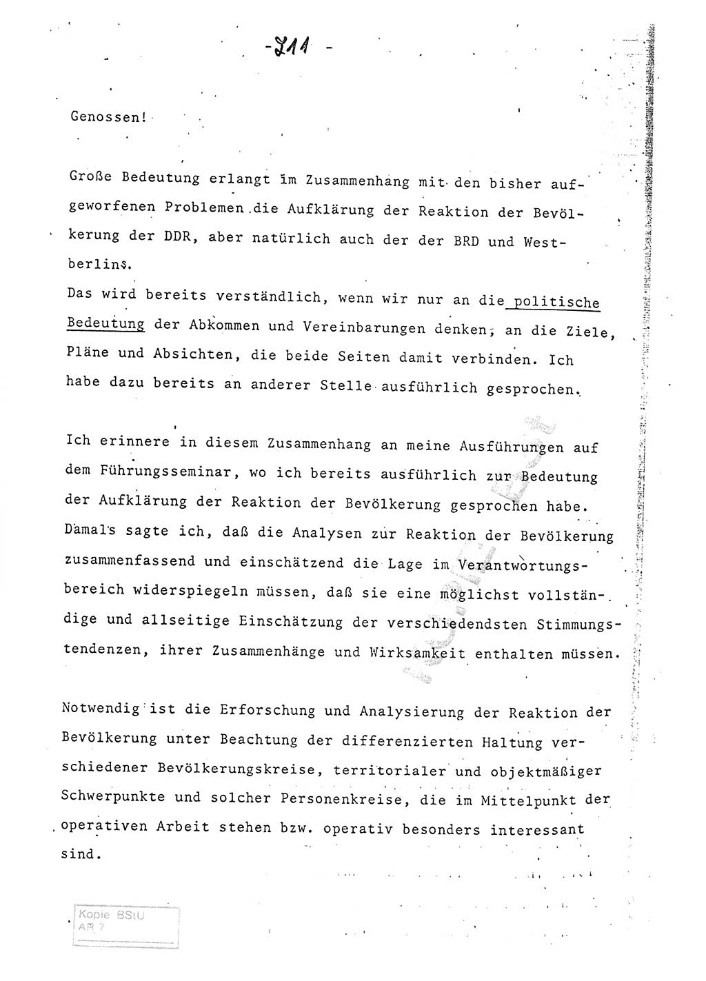 Referat (Entwurf) des Genossen Minister (Generaloberst Erich Mielke) auf der Dienstkonferenz 1972, Ministerium für Staatssicherheit (MfS) [Deutsche Demokratische Republik (DDR)], Der Minister, Geheime Verschlußsache (GVS) 008-150/72, Berlin 25.2.1972, Seite 211 (Ref. Entw. DK MfS DDR Min. GVS 008-150/72 1972, S. 211)