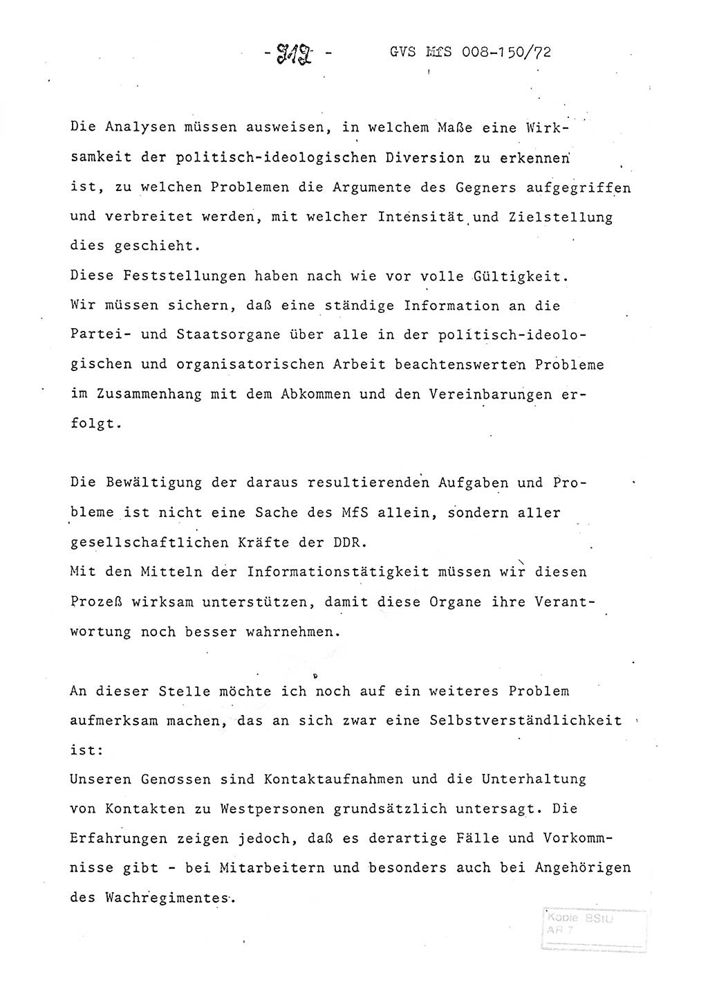 Referat (Entwurf) des Genossen Minister (Generaloberst Erich Mielke) auf der Dienstkonferenz 1972, Ministerium für Staatssicherheit (MfS) [Deutsche Demokratische Republik (DDR)], Der Minister, Geheime Verschlußsache (GVS) 008-150/72, Berlin 25.2.1972, Seite 212 (Ref. Entw. DK MfS DDR Min. GVS 008-150/72 1972, S. 212)