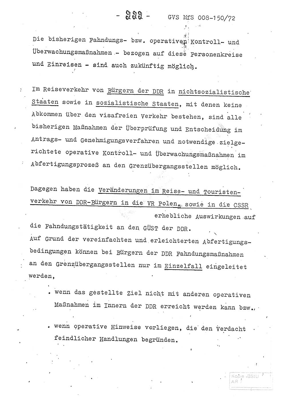 Referat (Entwurf) des Genossen Minister (Generaloberst Erich Mielke) auf der Dienstkonferenz 1972, Ministerium für Staatssicherheit (MfS) [Deutsche Demokratische Republik (DDR)], Der Minister, Geheime Verschlußsache (GVS) 008-150/72, Berlin 25.2.1972, Seite 222 (Ref. Entw. DK MfS DDR Min. GVS 008-150/72 1972, S. 222)