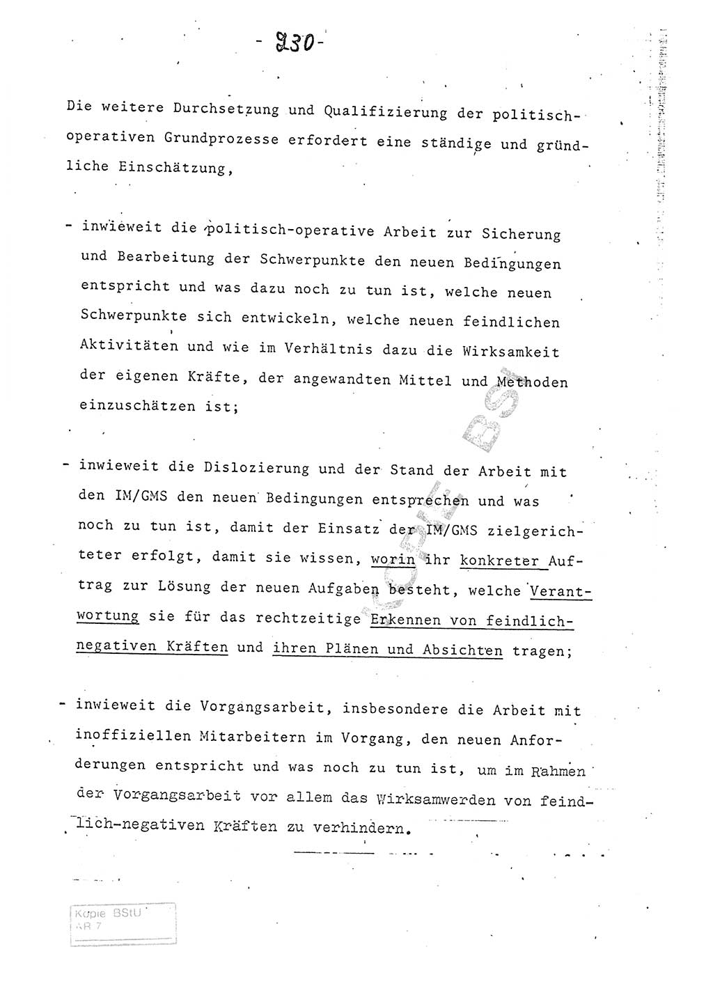 Referat (Entwurf) des Genossen Minister (Generaloberst Erich Mielke) auf der Dienstkonferenz 1972, Ministerium für Staatssicherheit (MfS) [Deutsche Demokratische Republik (DDR)], Der Minister, Geheime Verschlußsache (GVS) 008-150/72, Berlin 25.2.1972, Seite 230 (Ref. Entw. DK MfS DDR Min. GVS 008-150/72 1972, S. 230)