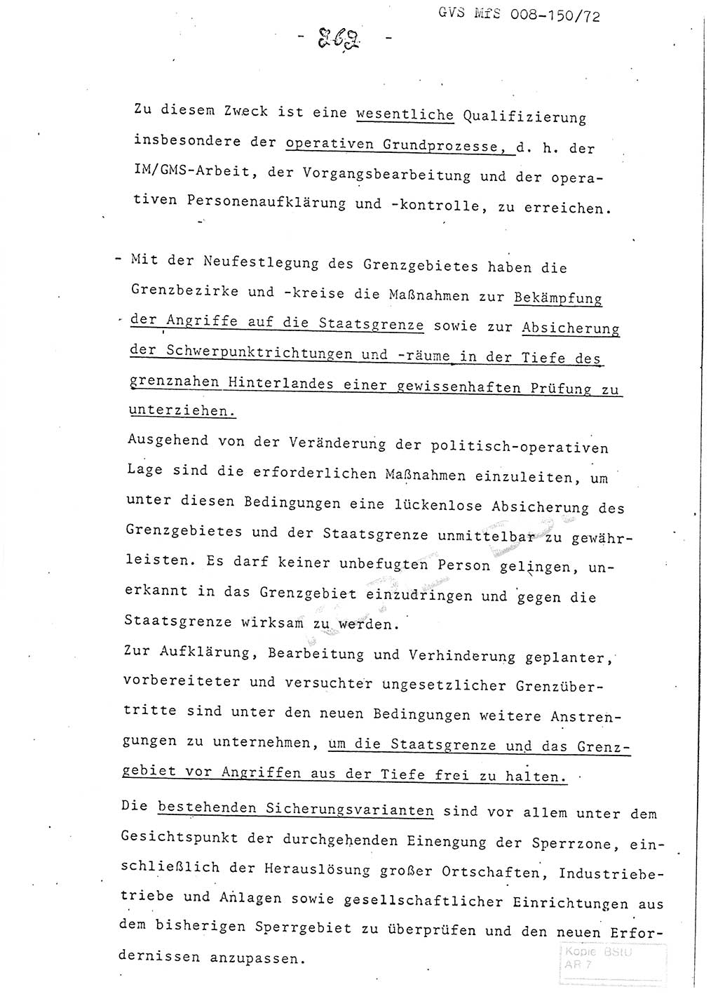 Referat (Entwurf) des Genossen Minister (Generaloberst Erich Mielke) auf der Dienstkonferenz 1972, Ministerium für Staatssicherheit (MfS) [Deutsche Demokratische Republik (DDR)], Der Minister, Geheime Verschlußsache (GVS) 008-150/72, Berlin 25.2.1972, Seite 262 (Ref. Entw. DK MfS DDR Min. GVS 008-150/72 1972, S. 262)