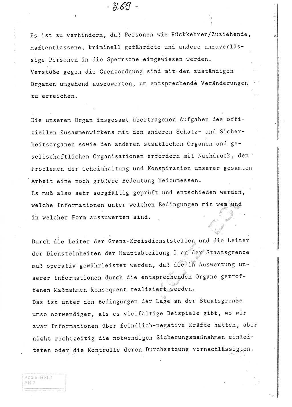 Referat (Entwurf) des Genossen Minister (Generaloberst Erich Mielke) auf der Dienstkonferenz 1972, Ministerium für Staatssicherheit (MfS) [Deutsche Demokratische Republik (DDR)], Der Minister, Geheime Verschlußsache (GVS) 008-150/72, Berlin 25.2.1972, Seite 269 (Ref. Entw. DK MfS DDR Min. GVS 008-150/72 1972, S. 269)