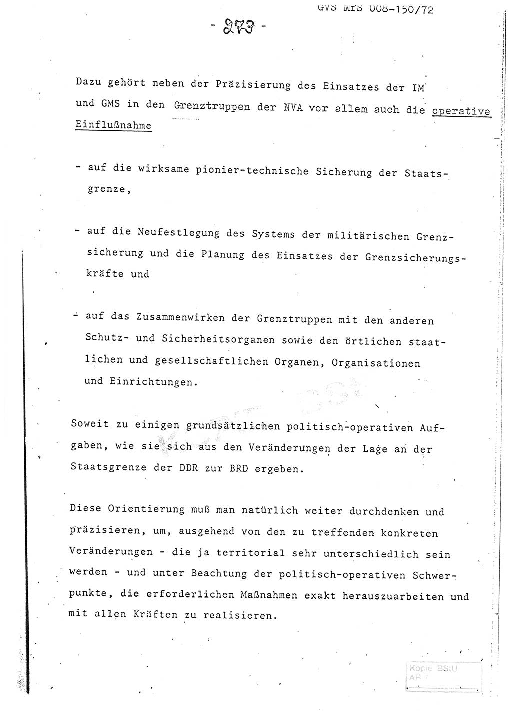 Referat (Entwurf) des Genossen Minister (Generaloberst Erich Mielke) auf der Dienstkonferenz 1972, Ministerium für Staatssicherheit (MfS) [Deutsche Demokratische Republik (DDR)], Der Minister, Geheime Verschlußsache (GVS) 008-150/72, Berlin 25.2.1972, Seite 273 (Ref. Entw. DK MfS DDR Min. GVS 008-150/72 1972, S. 273)