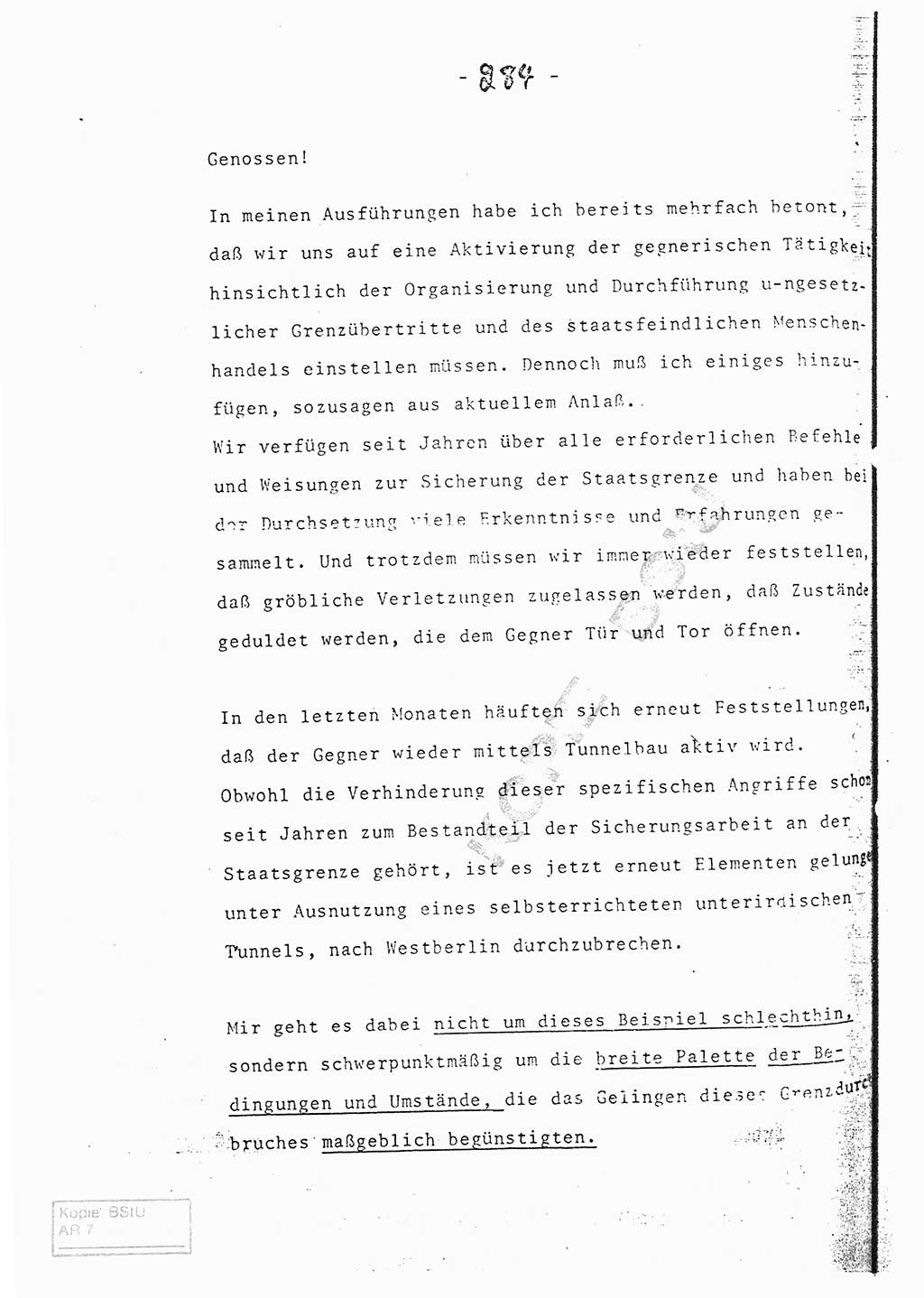 Referat (Entwurf) des Genossen Minister (Generaloberst Erich Mielke) auf der Dienstkonferenz 1972, Ministerium für Staatssicherheit (MfS) [Deutsche Demokratische Republik (DDR)], Der Minister, Geheime Verschlußsache (GVS) 008-150/72, Berlin 25.2.1972, Seite 284 (Ref. Entw. DK MfS DDR Min. GVS 008-150/72 1972, S. 284)
