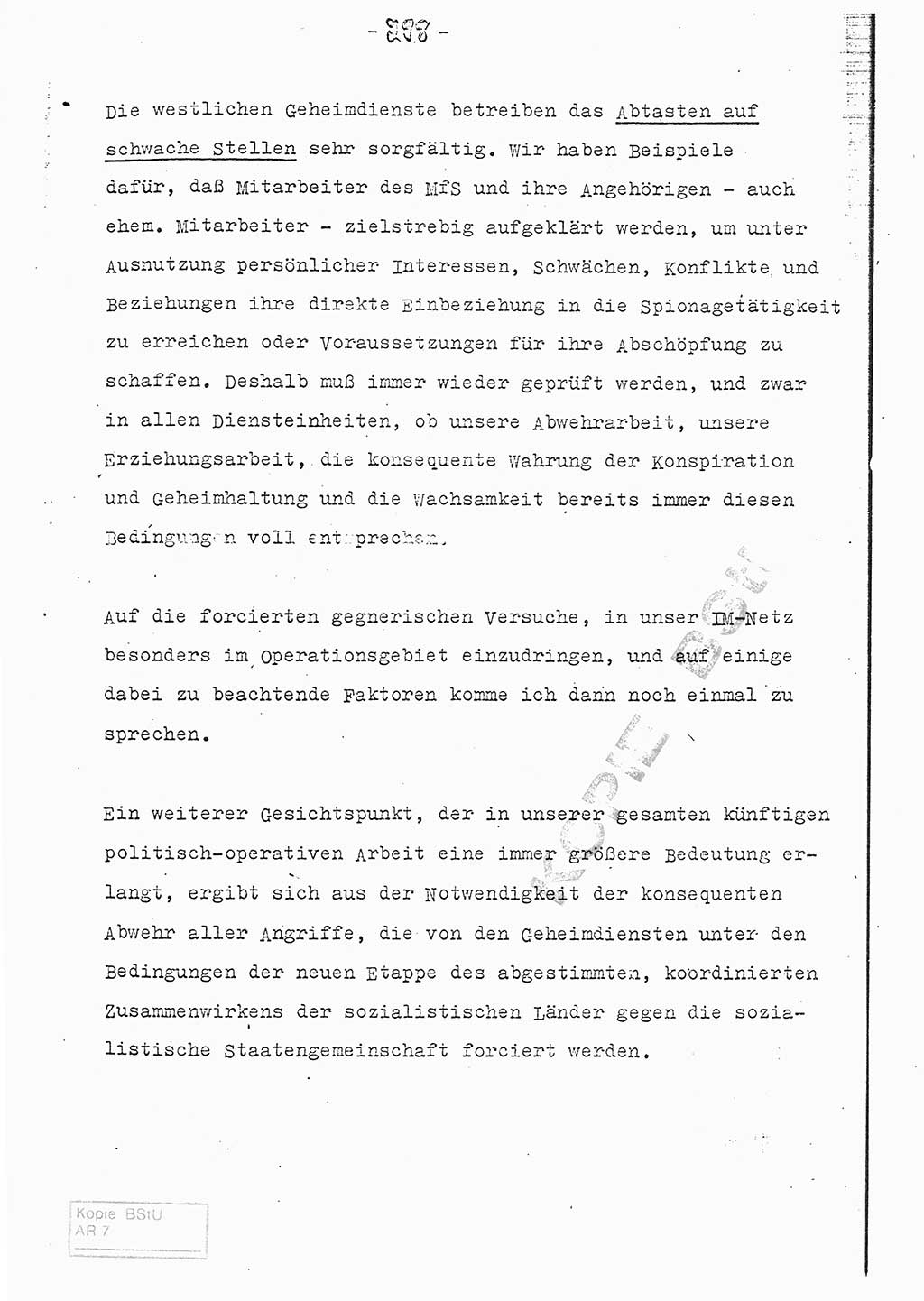 Referat (Entwurf) des Genossen Minister (Generaloberst Erich Mielke) auf der Dienstkonferenz 1972, Ministerium für Staatssicherheit (MfS) [Deutsche Demokratische Republik (DDR)], Der Minister, Geheime Verschlußsache (GVS) 008-150/72, Berlin 25.2.1972, Seite 298 (Ref. Entw. DK MfS DDR Min. GVS 008-150/72 1972, S. 298)