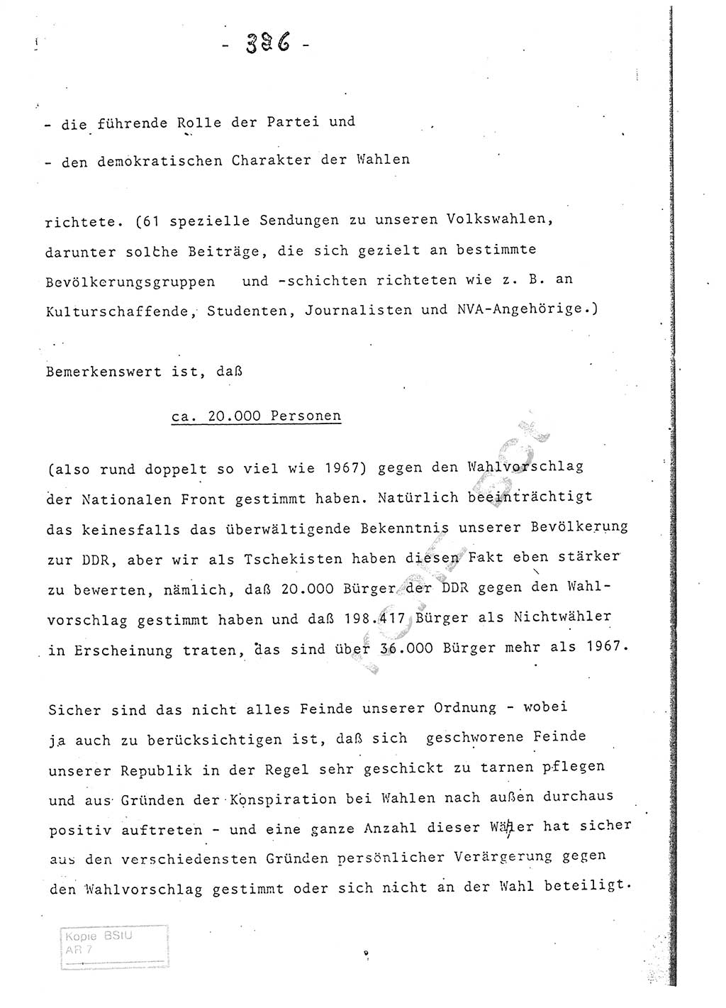 Referat (Entwurf) des Genossen Minister (Generaloberst Erich Mielke) auf der Dienstkonferenz 1972, Ministerium für Staatssicherheit (MfS) [Deutsche Demokratische Republik (DDR)], Der Minister, Geheime Verschlußsache (GVS) 008-150/72, Berlin 25.2.1972, Seite 326 (Ref. Entw. DK MfS DDR Min. GVS 008-150/72 1972, S. 326)