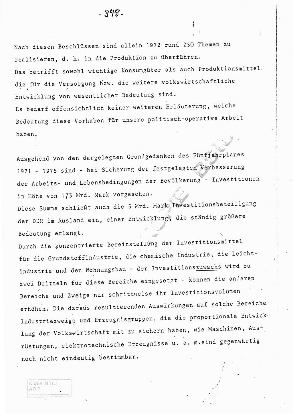 Referat (Entwurf) des Genossen Minister (Generaloberst Erich Mielke) auf der Dienstkonferenz 1972, Ministerium für Staatssicherheit (MfS) [Deutsche Demokratische Republik (DDR)], Der Minister, Geheime Verschlußsache (GVS) 008-150/72, Berlin 25.2.1972, Seite 348 (Ref. Entw. DK MfS DDR Min. GVS 008-150/72 1972, S. 348)