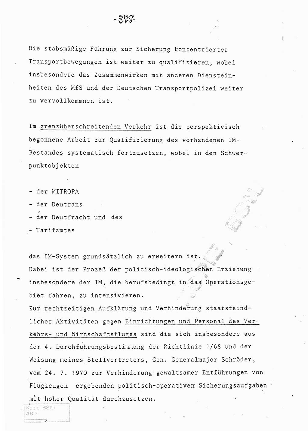 Referat (Entwurf) des Genossen Minister (Generaloberst Erich Mielke) auf der Dienstkonferenz 1972, Ministerium für Staatssicherheit (MfS) [Deutsche Demokratische Republik (DDR)], Der Minister, Geheime Verschlußsache (GVS) 008-150/72, Berlin 25.2.1972, Seite 378 (Ref. Entw. DK MfS DDR Min. GVS 008-150/72 1972, S. 378)