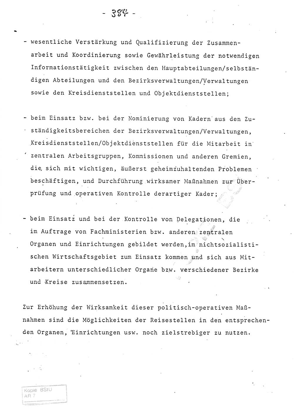 Referat (Entwurf) des Genossen Minister (Generaloberst Erich Mielke) auf der Dienstkonferenz 1972, Ministerium für Staatssicherheit (MfS) [Deutsche Demokratische Republik (DDR)], Der Minister, Geheime Verschlußsache (GVS) 008-150/72, Berlin 25.2.1972, Seite 384 (Ref. Entw. DK MfS DDR Min. GVS 008-150/72 1972, S. 384)