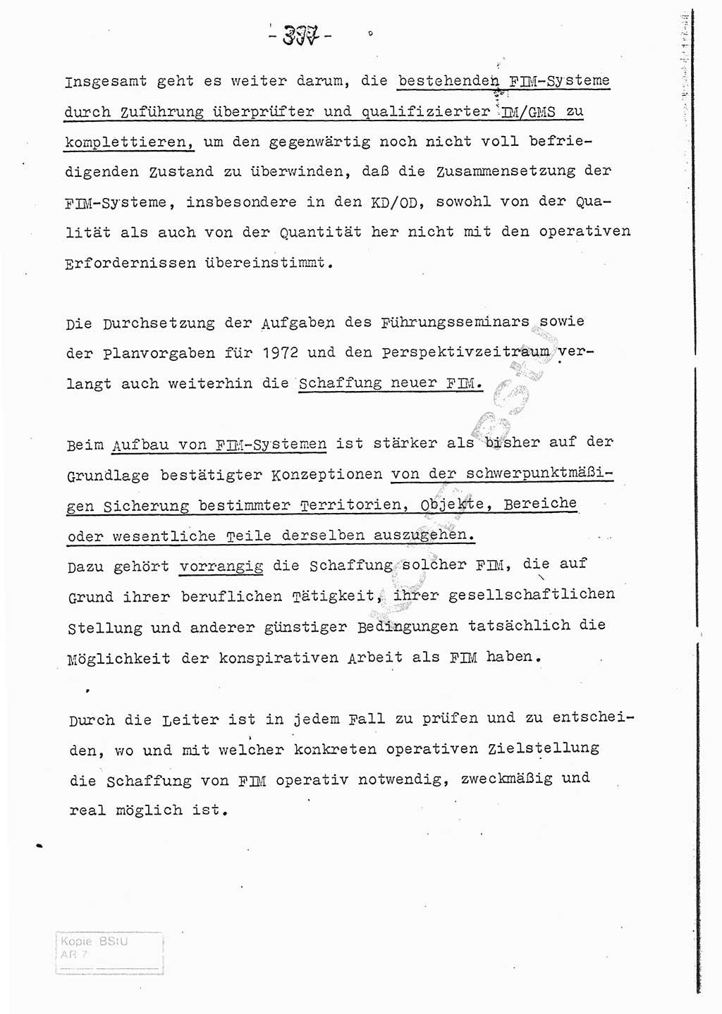 Referat (Entwurf) des Genossen Minister (Generaloberst Erich Mielke) auf der Dienstkonferenz 1972, Ministerium für Staatssicherheit (MfS) [Deutsche Demokratische Republik (DDR)], Der Minister, Geheime Verschlußsache (GVS) 008-150/72, Berlin 25.2.1972, Seite 397 (Ref. Entw. DK MfS DDR Min. GVS 008-150/72 1972, S. 397)
