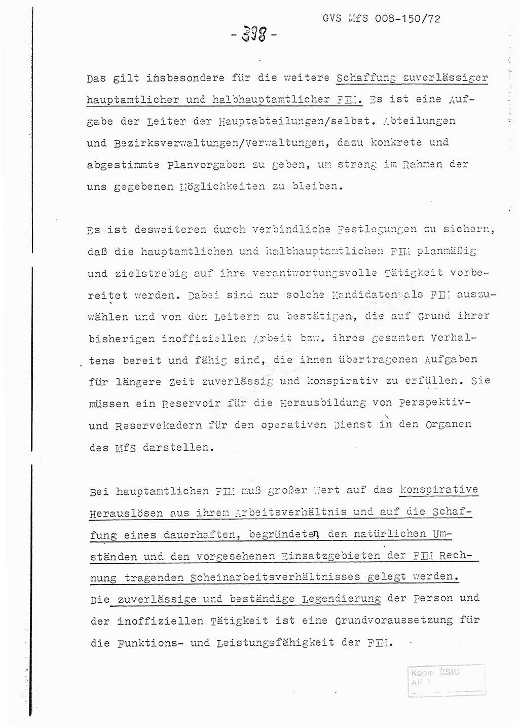 Referat (Entwurf) des Genossen Minister (Generaloberst Erich Mielke) auf der Dienstkonferenz 1972, Ministerium für Staatssicherheit (MfS) [Deutsche Demokratische Republik (DDR)], Der Minister, Geheime Verschlußsache (GVS) 008-150/72, Berlin 25.2.1972, Seite 398 (Ref. Entw. DK MfS DDR Min. GVS 008-150/72 1972, S. 398)