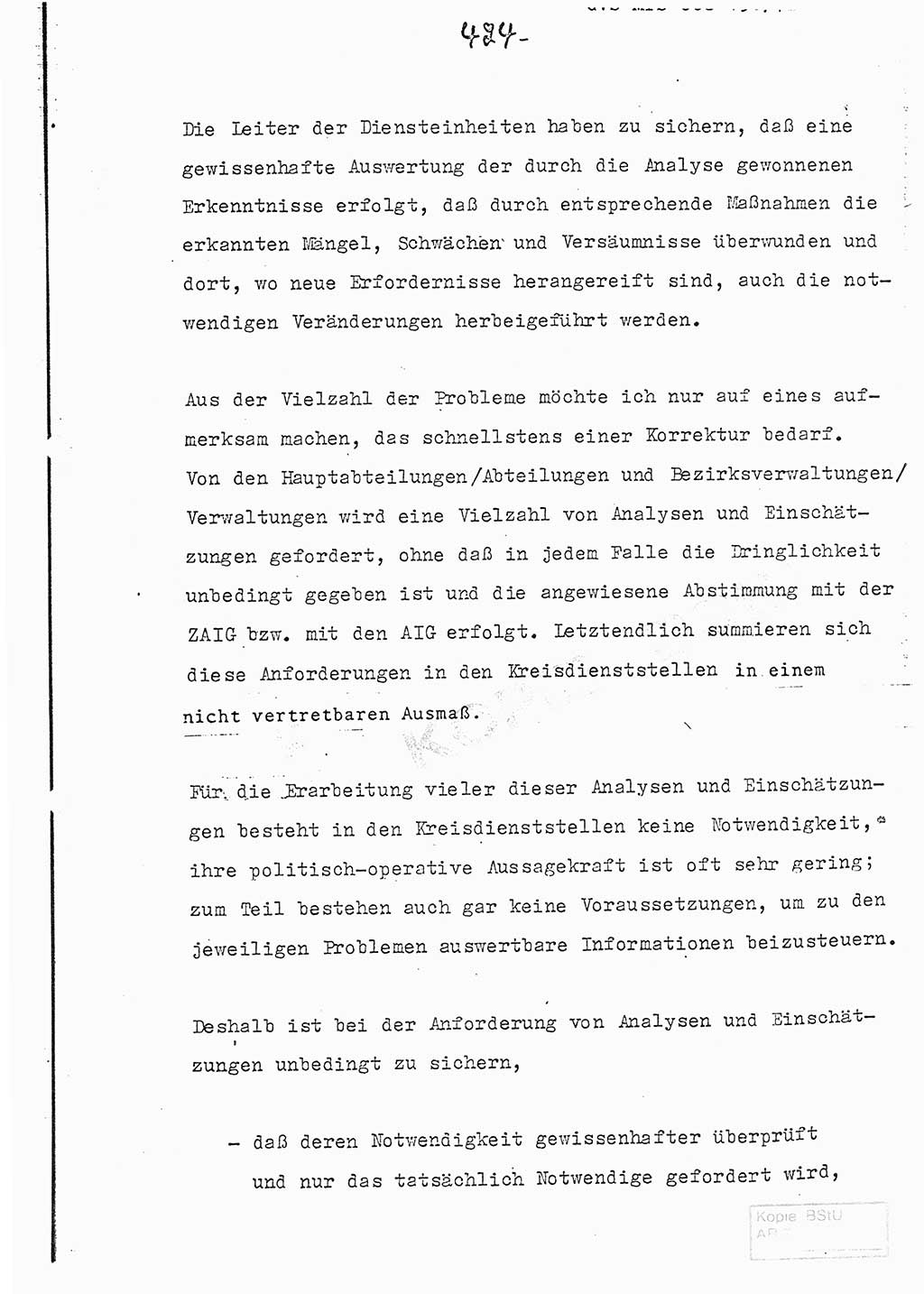 Referat (Entwurf) des Genossen Minister (Generaloberst Erich Mielke) auf der Dienstkonferenz 1972, Ministerium für Staatssicherheit (MfS) [Deutsche Demokratische Republik (DDR)], Der Minister, Geheime Verschlußsache (GVS) 008-150/72, Berlin 25.2.1972, Seite 424 (Ref. Entw. DK MfS DDR Min. GVS 008-150/72 1972, S. 424)