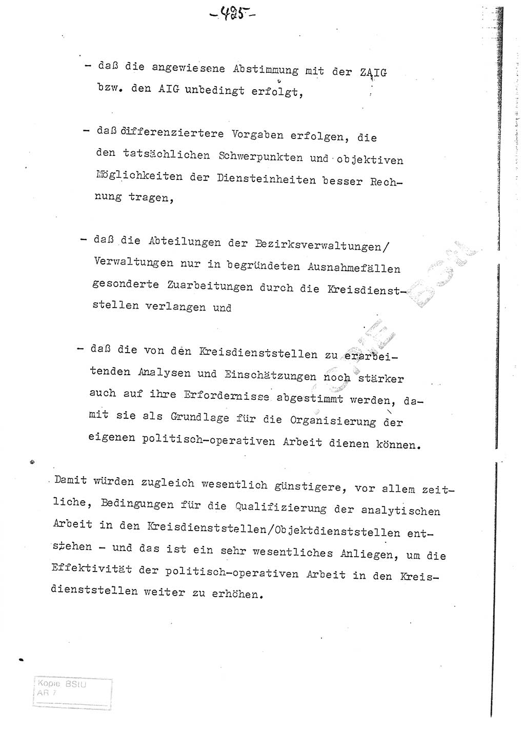 Referat (Entwurf) des Genossen Minister (Generaloberst Erich Mielke) auf der Dienstkonferenz 1972, Ministerium für Staatssicherheit (MfS) [Deutsche Demokratische Republik (DDR)], Der Minister, Geheime Verschlußsache (GVS) 008-150/72, Berlin 25.2.1972, Seite 425 (Ref. Entw. DK MfS DDR Min. GVS 008-150/72 1972, S. 425)