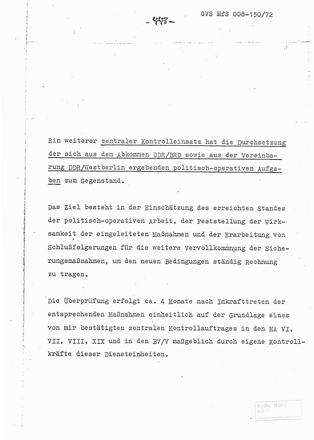 Referat (Entwurf) des Genossen Minister (Generaloberst Erich Mielke) auf der Dienstkonferenz 1972, Ministerium für Staatssicherheit (MfS) [Deutsche Demokratische Republik (DDR)], Der Minister, Geheime Verschlußsache (GVS) 008-150/72, Berlin 25.2.1972, Seite 448 (Ref. Entw. DK MfS DDR Min. GVS 008-150/72 1972, S. 448)