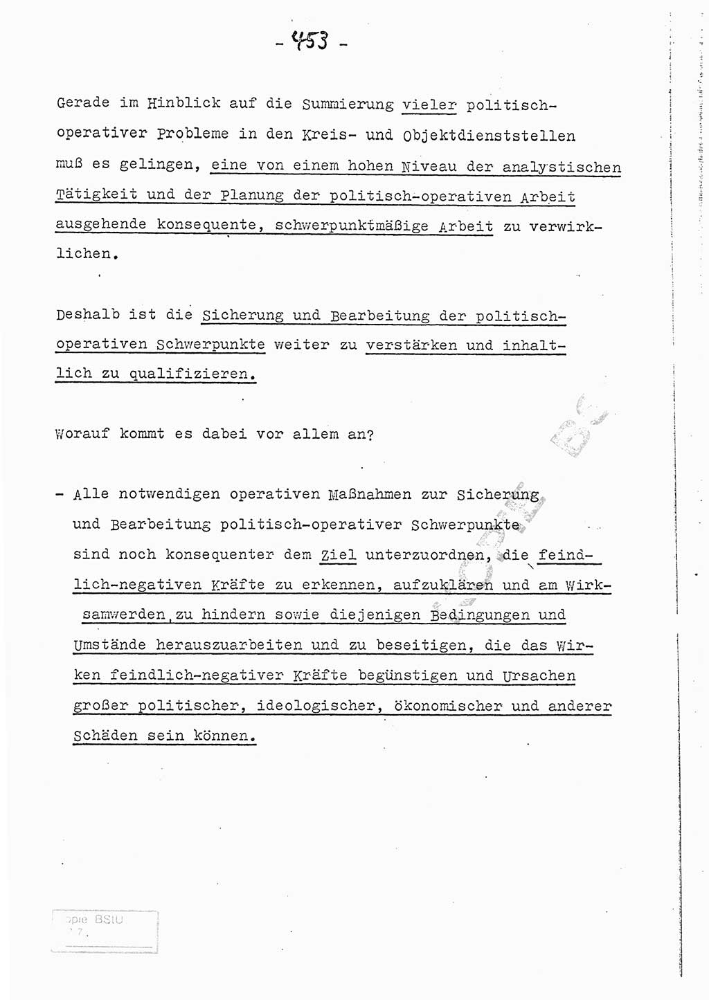 Referat (Entwurf) des Genossen Minister (Generaloberst Erich Mielke) auf der Dienstkonferenz 1972, Ministerium für Staatssicherheit (MfS) [Deutsche Demokratische Republik (DDR)], Der Minister, Geheime Verschlußsache (GVS) 008-150/72, Berlin 25.2.1972, Seite 453 (Ref. Entw. DK MfS DDR Min. GVS 008-150/72 1972, S. 453)