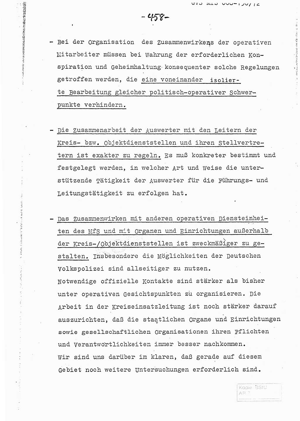 Referat (Entwurf) des Genossen Minister (Generaloberst Erich Mielke) auf der Dienstkonferenz 1972, Ministerium für Staatssicherheit (MfS) [Deutsche Demokratische Republik (DDR)], Der Minister, Geheime Verschlußsache (GVS) 008-150/72, Berlin 25.2.1972, Seite 458 (Ref. Entw. DK MfS DDR Min. GVS 008-150/72 1972, S. 458)