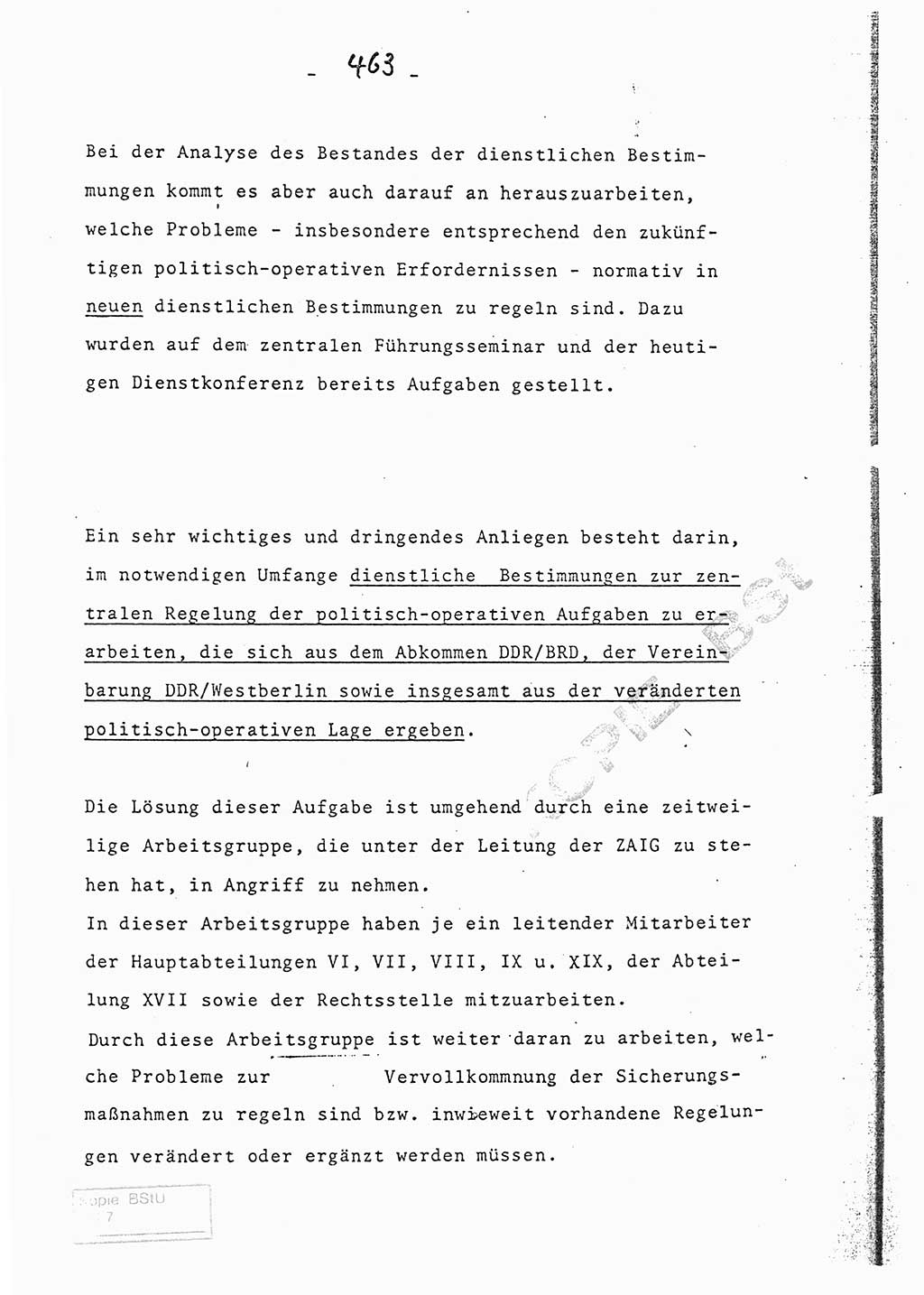 Referat (Entwurf) des Genossen Minister (Generaloberst Erich Mielke) auf der Dienstkonferenz 1972, Ministerium für Staatssicherheit (MfS) [Deutsche Demokratische Republik (DDR)], Der Minister, Geheime Verschlußsache (GVS) 008-150/72, Berlin 25.2.1972, Seite 463 (Ref. Entw. DK MfS DDR Min. GVS 008-150/72 1972, S. 463)