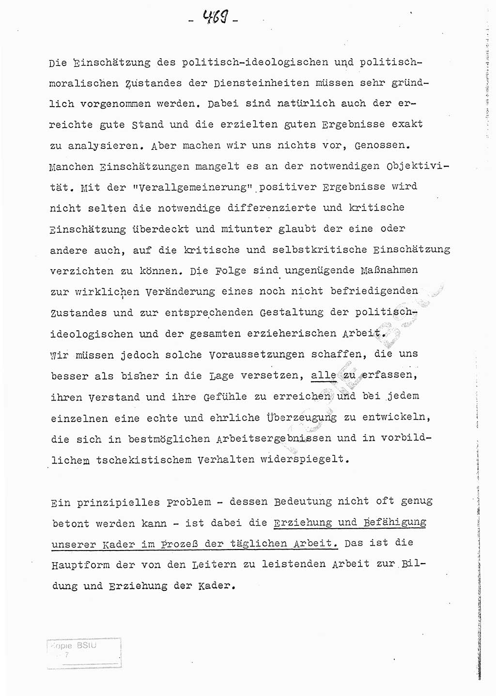 Referat (Entwurf) des Genossen Minister (Generaloberst Erich Mielke) auf der Dienstkonferenz 1972, Ministerium für Staatssicherheit (MfS) [Deutsche Demokratische Republik (DDR)], Der Minister, Geheime Verschlußsache (GVS) 008-150/72, Berlin 25.2.1972, Seite 469 (Ref. Entw. DK MfS DDR Min. GVS 008-150/72 1972, S. 469)