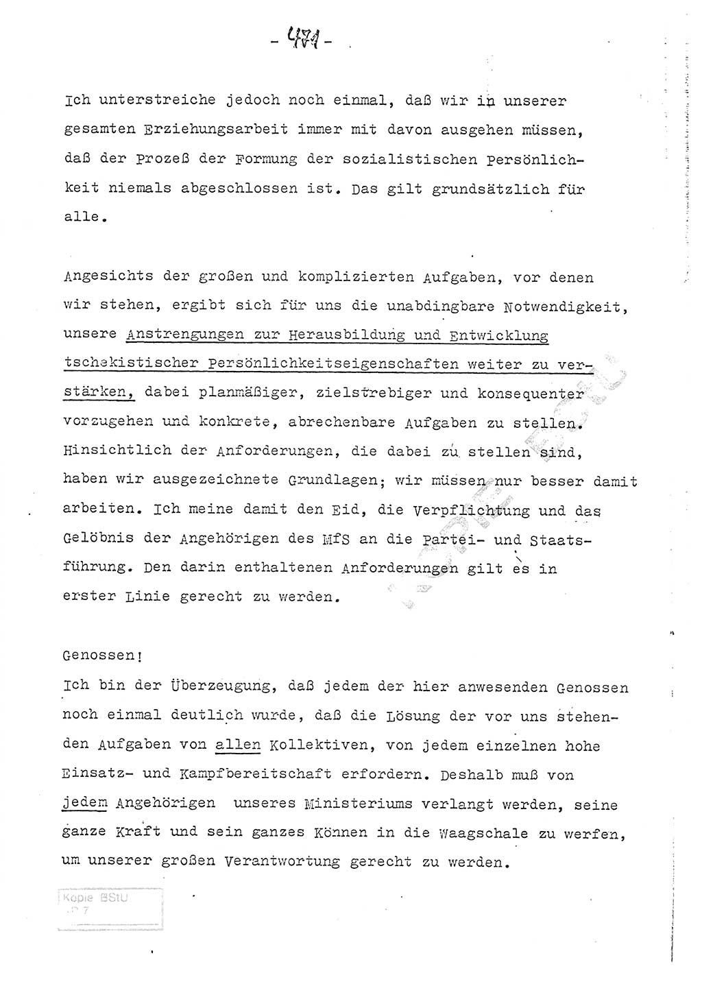 Referat (Entwurf) des Genossen Minister (Generaloberst Erich Mielke) auf der Dienstkonferenz 1972, Ministerium für Staatssicherheit (MfS) [Deutsche Demokratische Republik (DDR)], Der Minister, Geheime Verschlußsache (GVS) 008-150/72, Berlin 25.2.1972, Seite 471 (Ref. Entw. DK MfS DDR Min. GVS 008-150/72 1972, S. 471)