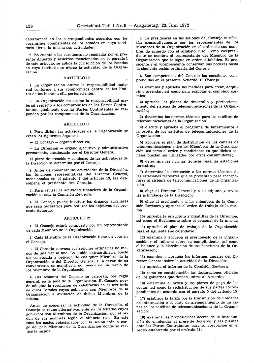 Gesetzblatt (GBl.) der Deutschen Demokratischen Republik (DDR) Teil Ⅰ 1972, Seite 126 (GBl. DDR Ⅰ 1972, S. 126)