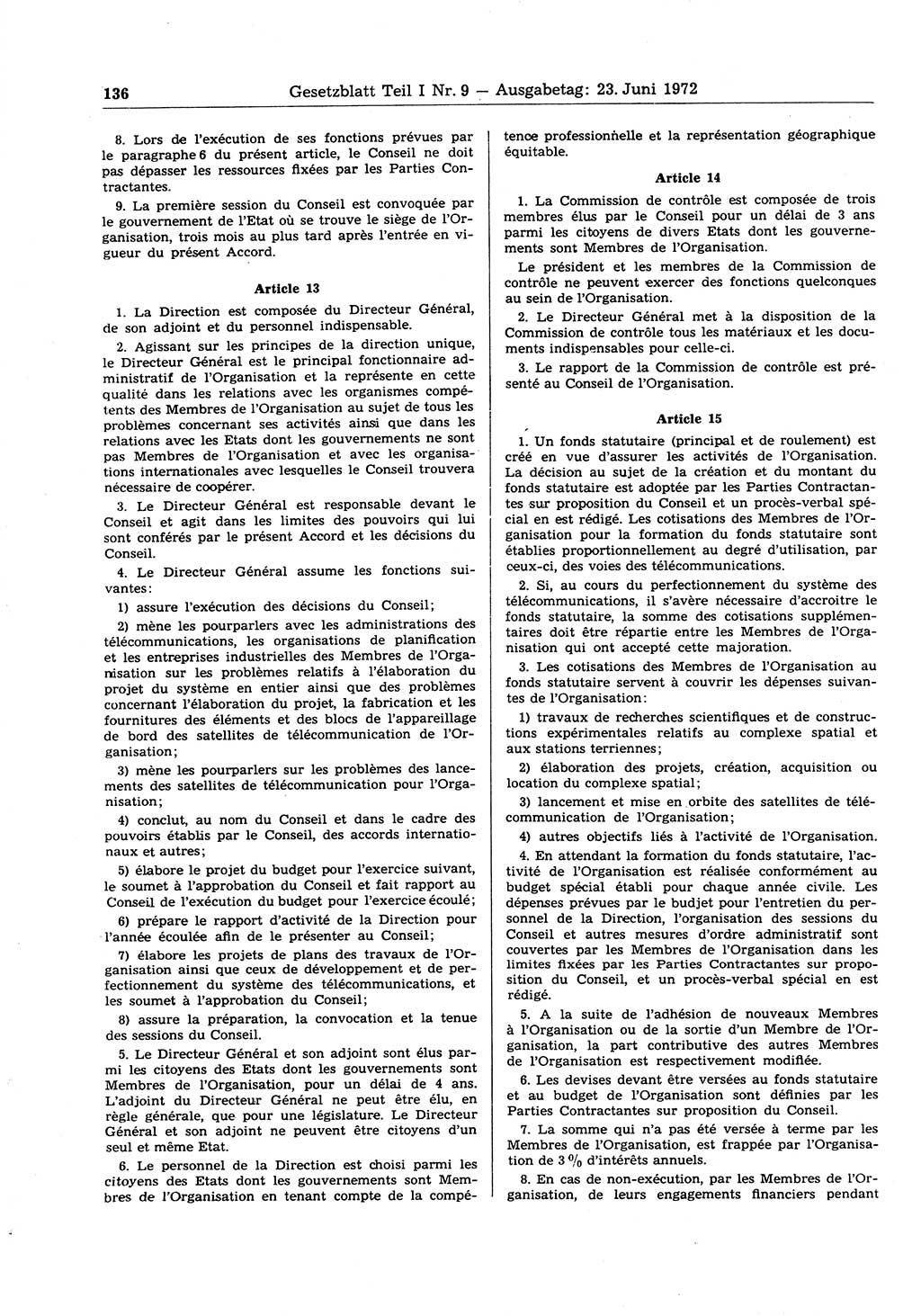 Gesetzblatt (GBl.) der Deutschen Demokratischen Republik (DDR) Teil Ⅰ 1972, Seite 136 (GBl. DDR Ⅰ 1972, S. 136)