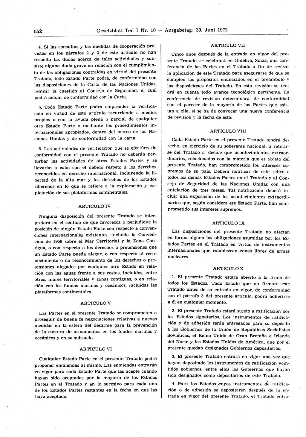 Gesetzblatt (GBl.) der Deutschen Demokratischen Republik (DDR) Teil Ⅰ 1972, Seite 152 (GBl. DDR Ⅰ 1972, S. 152)