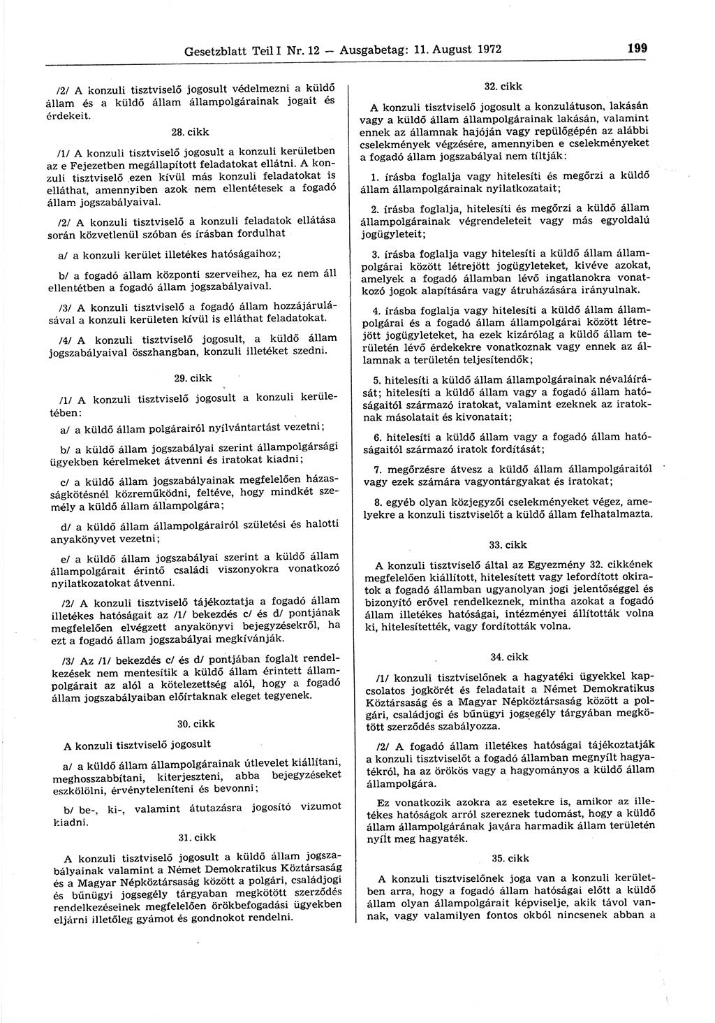 Gesetzblatt (GBl.) der Deutschen Demokratischen Republik (DDR) Teil Ⅰ 1972, Seite 199 (GBl. DDR Ⅰ 1972, S. 199)
