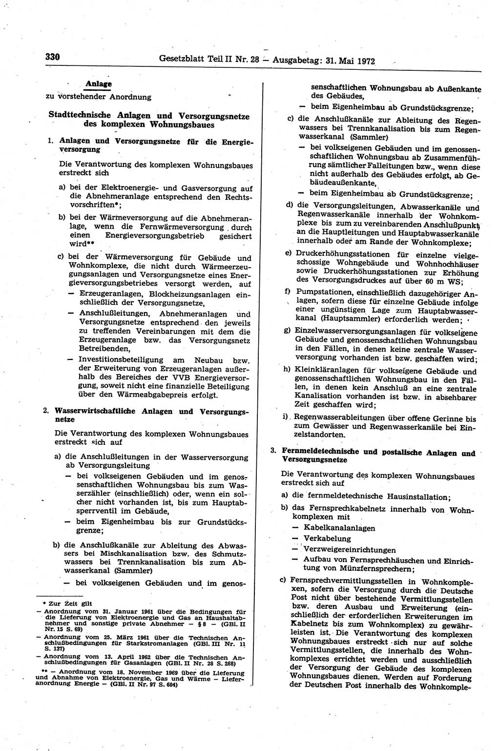 Gesetzblatt (GBl.) der Deutschen Demokratischen Republik (DDR) Teil ⅠⅠ 1972, Seite 330 (GBl. DDR ⅠⅠ 1972, S. 330)
