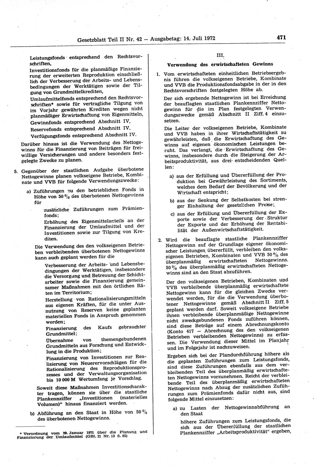 Gesetzblatt (GBl.) der Deutschen Demokratischen Republik (DDR) Teil ⅠⅠ 1972, Seite 471 (GBl. DDR ⅠⅠ 1972, S. 471)
