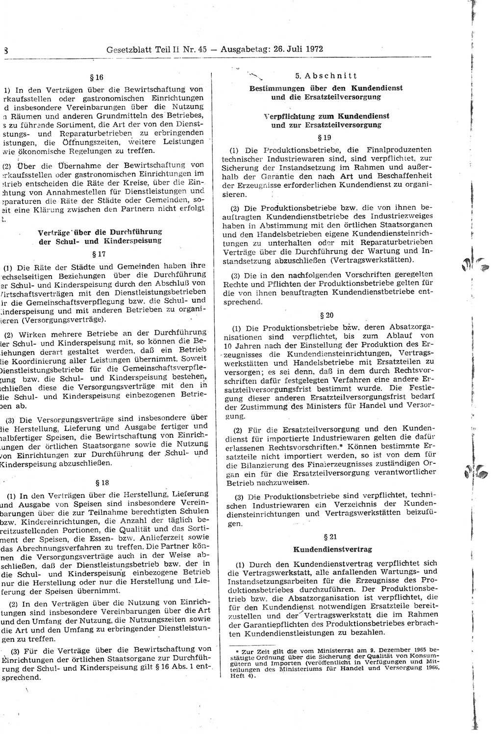 Gesetzblatt (GBl.) der Deutschen Demokratischen Republik (DDR) Teil ⅠⅠ 1972, Seite 517 (GBl. DDR ⅠⅠ 1972, S. 517)