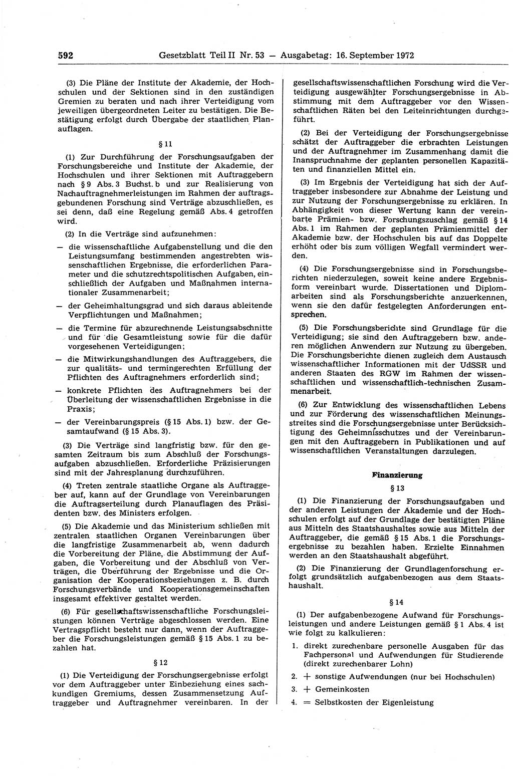 Gesetzblatt (GBl.) der Deutschen Demokratischen Republik (DDR) Teil ⅠⅠ 1972, Seite 592 (GBl. DDR ⅠⅠ 1972, S. 592)