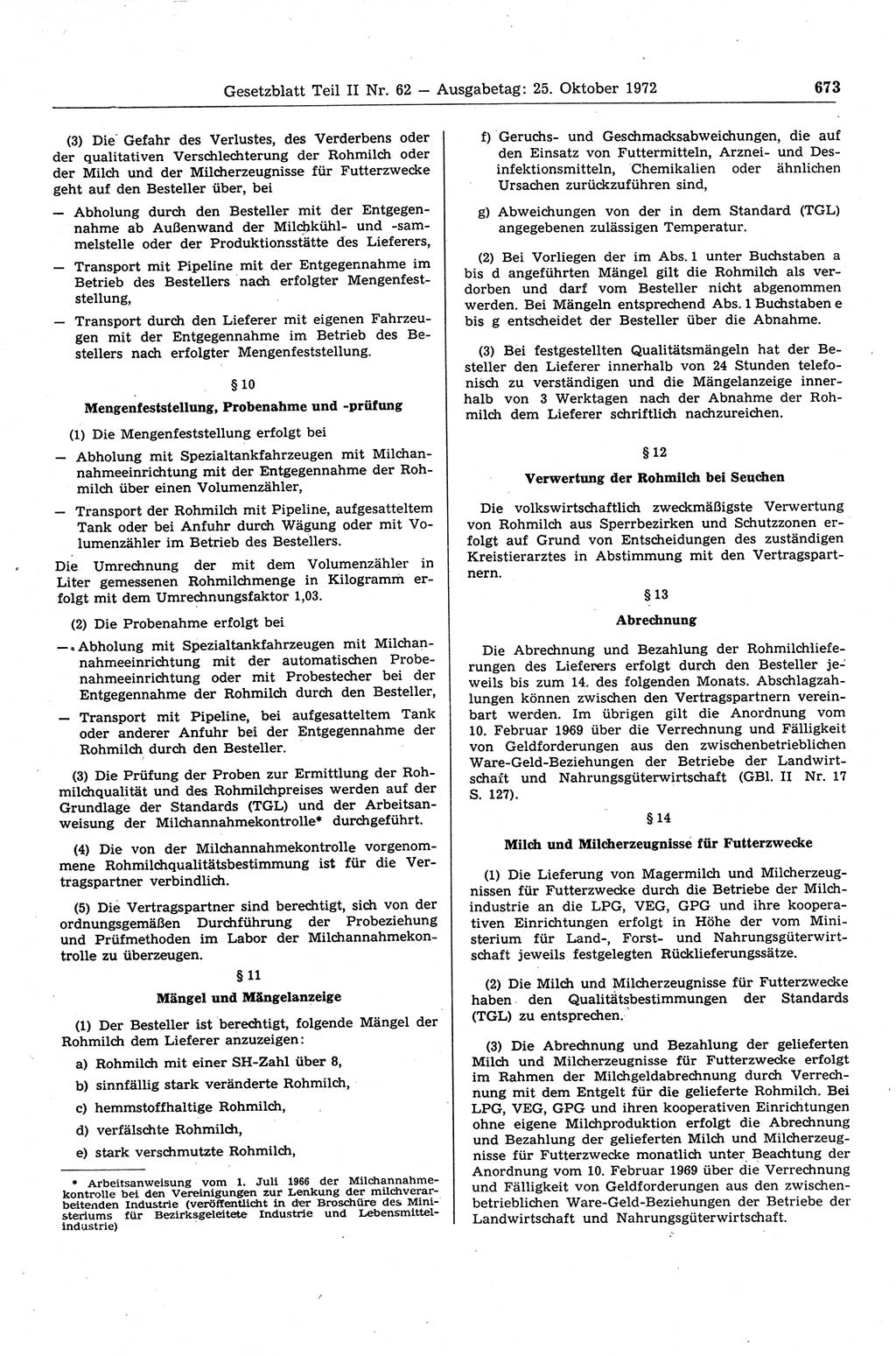Gesetzblatt (GBl.) der Deutschen Demokratischen Republik (DDR) Teil ⅠⅠ 1972, Seite 673 (GBl. DDR ⅠⅠ 1972, S. 673)