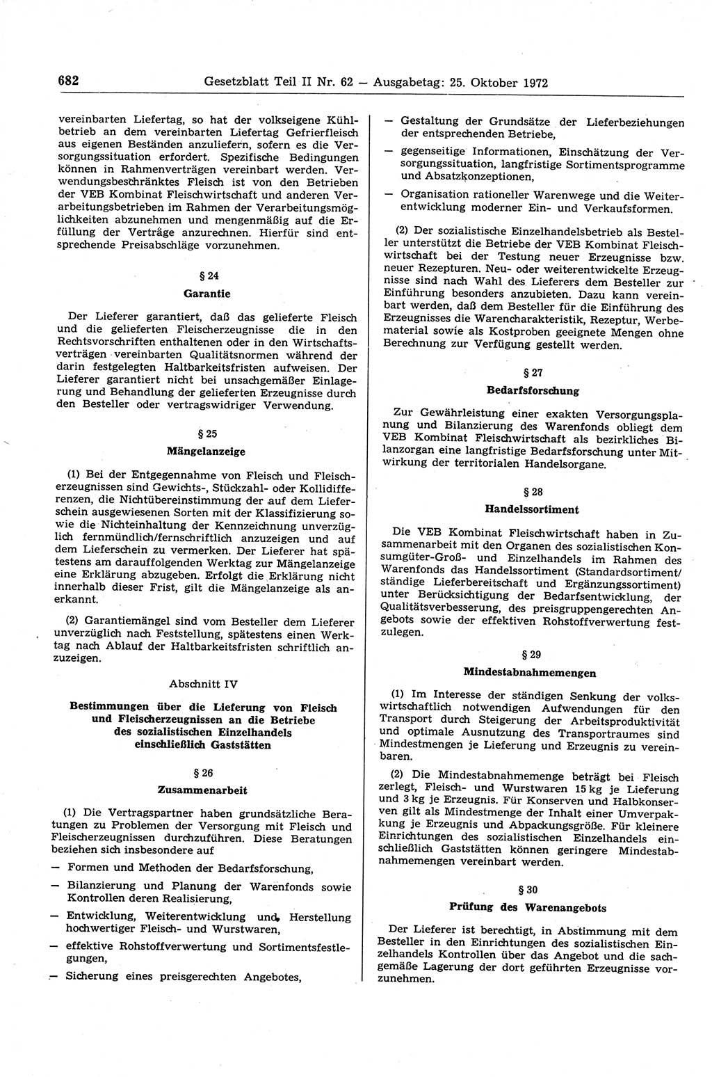 Gesetzblatt (GBl.) der Deutschen Demokratischen Republik (DDR) Teil ⅠⅠ 1972, Seite 682 (GBl. DDR ⅠⅠ 1972, S. 682)