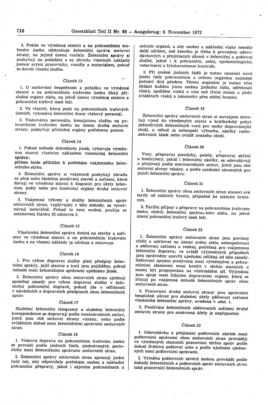 Gesetzblatt (GBl.) der Deutschen Demokratischen Republik (DDR) Teil ⅠⅠ 1972, Seite 716 (GBl. DDR ⅠⅠ 1972, S. 716)