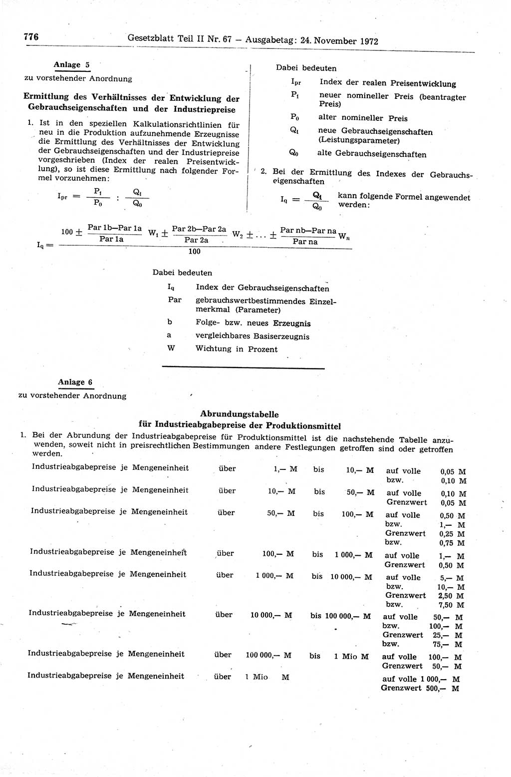 Gesetzblatt (GBl.) der Deutschen Demokratischen Republik (DDR) Teil ⅠⅠ 1972, Seite 776 (GBl. DDR ⅠⅠ 1972, S. 776)