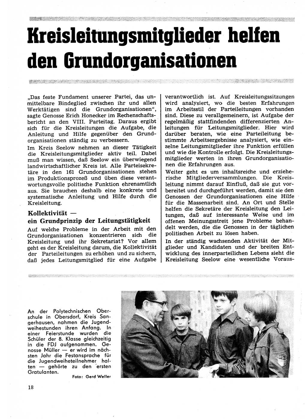 Neuer Weg (NW), Organ des Zentralkomitees (ZK) der SED (Sozialistische Einheitspartei Deutschlands) für Fragen des Parteilebens, 27. Jahrgang [Deutsche Demokratische Republik (DDR)] 1972, Seite 18 (NW ZK SED DDR 1972, S. 18)