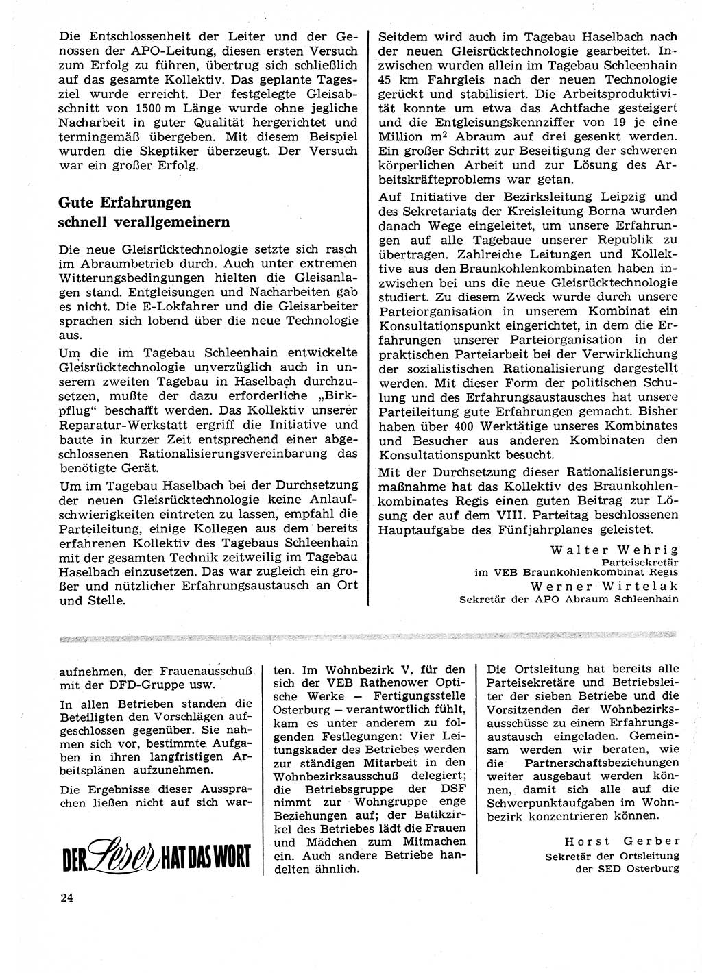 Neuer Weg (NW), Organ des Zentralkomitees (ZK) der SED (Sozialistische Einheitspartei Deutschlands) für Fragen des Parteilebens, 27. Jahrgang [Deutsche Demokratische Republik (DDR)] 1972, Seite 24 (NW ZK SED DDR 1972, S. 24)