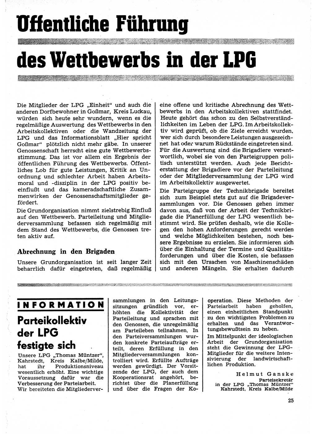 Neuer Weg (NW), Organ des Zentralkomitees (ZK) der SED (Sozialistische Einheitspartei Deutschlands) für Fragen des Parteilebens, 27. Jahrgang [Deutsche Demokratische Republik (DDR)] 1972, Seite 25 (NW ZK SED DDR 1972, S. 25)