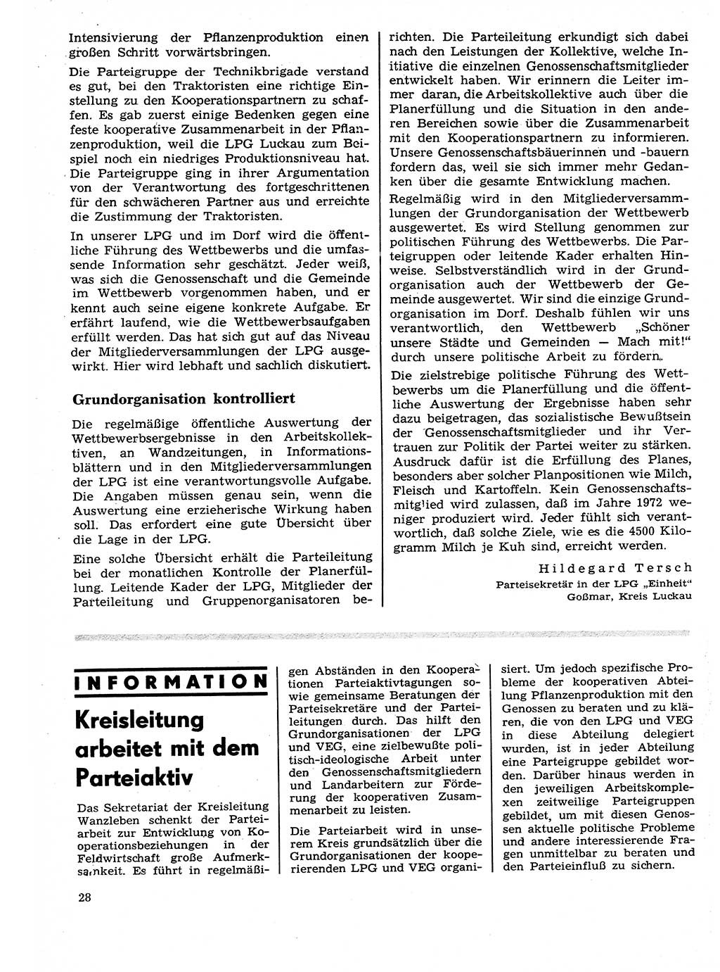 Neuer Weg (NW), Organ des Zentralkomitees (ZK) der SED (Sozialistische Einheitspartei Deutschlands) für Fragen des Parteilebens, 27. Jahrgang [Deutsche Demokratische Republik (DDR)] 1972, Seite 28 (NW ZK SED DDR 1972, S. 28)