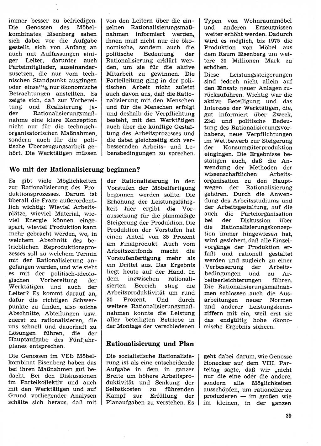Neuer Weg (NW), Organ des Zentralkomitees (ZK) der SED (Sozialistische Einheitspartei Deutschlands) für Fragen des Parteilebens, 27. Jahrgang [Deutsche Demokratische Republik (DDR)] 1972, Seite 39 (NW ZK SED DDR 1972, S. 39)