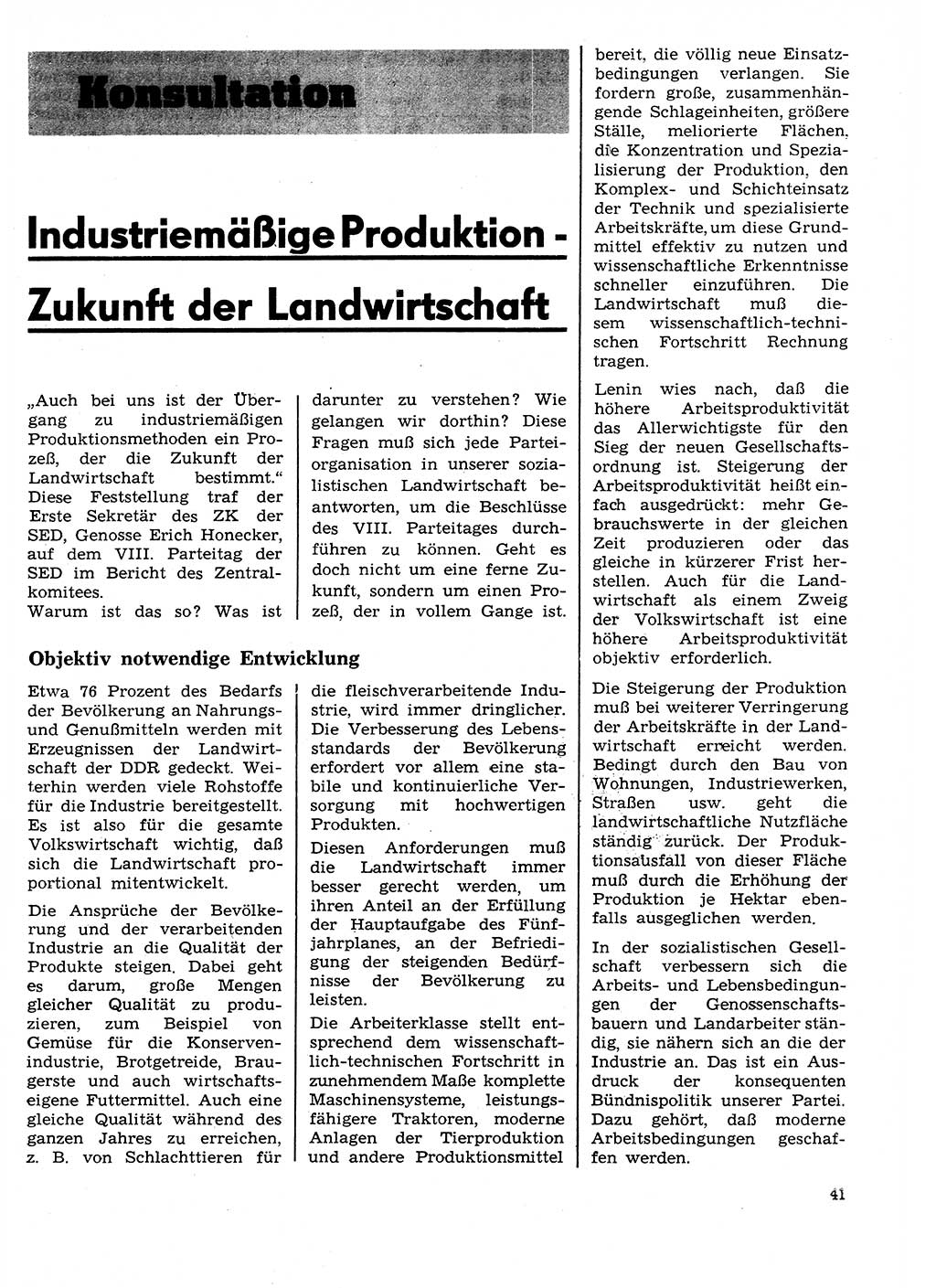 Neuer Weg (NW), Organ des Zentralkomitees (ZK) der SED (Sozialistische Einheitspartei Deutschlands) für Fragen des Parteilebens, 27. Jahrgang [Deutsche Demokratische Republik (DDR)] 1972, Seite 41 (NW ZK SED DDR 1972, S. 41)